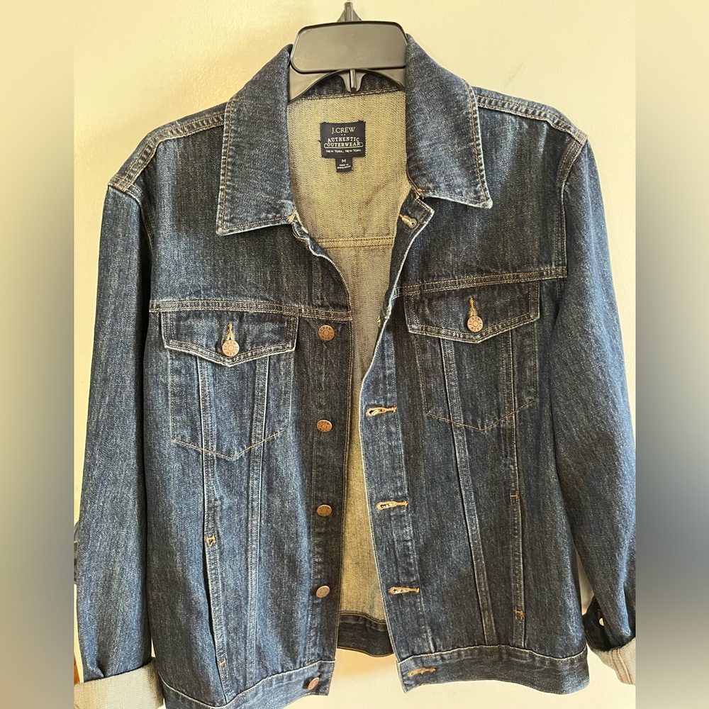 J. Crew Men's Blue Denim Jean Trucker Jacket # L0341 Size Medium